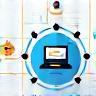 Online illustration for digital media management